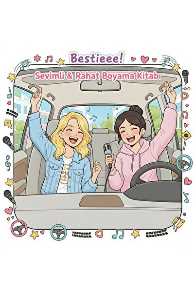 M&H Coloring Bestieee! - 21x21 cm Boyama Kitabı, Çocuk ve Yetişkinler için