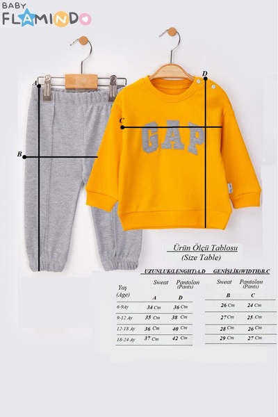 baby flamindo Baby Double Seasonal Pajama Set with Combed Cotton Embroidery Detail