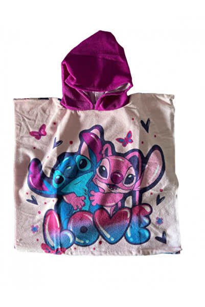 Lilo & Stitch Prosop poncho din microfibră, Love, 55 x 110 cm