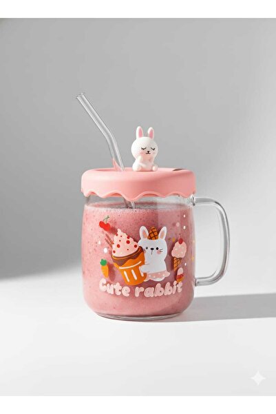 Ta-Fu Global 500ml Glass Cup with Silicone Lid and Straw