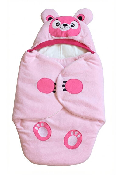 GÜLERBEBECİX Baby Swaddle Pink Animal Pattern