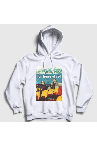 Presmono Unisex Λευκό Φούτερ Los Lunas Al Sol Javier Bardem Cinema με κουκούλ...