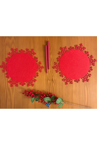 Mnara Yılbaşı Konsept Supla Amerikan Servis 2 Adet Çap 38cm ve 2 Adet Kırmızı...