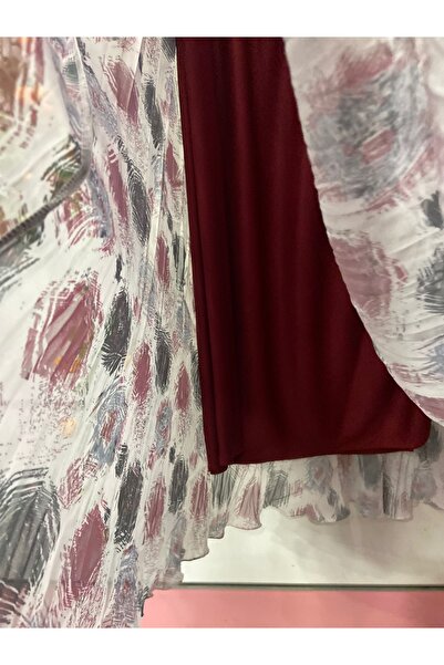 edu collection Patterned Chiffon Bell Skirt with Lining