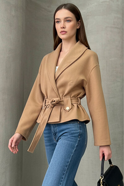 ALFUDO Moda Collection Buttoned Comfortable Fit Cashmere Cardigan/Jacket with Tie Detail