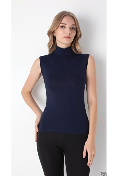 SUN STYLE O Sleeved Half Fishneck Body Blouse