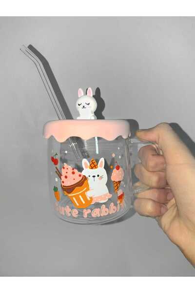 Ta-Fu Global 500ml Glass Cup with Silicone Lid and Straw