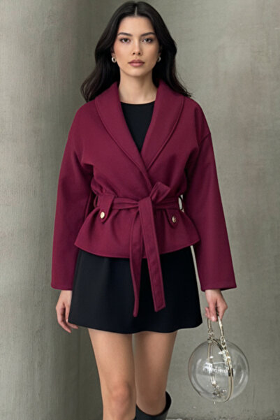 ALFUDO Moda Collection Buttoned Comfortable Fit Cashmere Cardigan/Jacket with Tie Detail