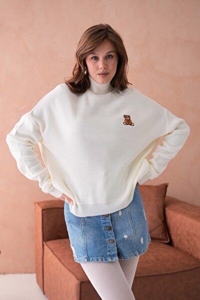 Noi Belis Oversized Turtleneck Knitwear Sweater Aw25Kz0109