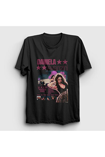 Presmono Unisex Siyah Daniela Avanzini K Pop Katseye T-Shirt 581323tt