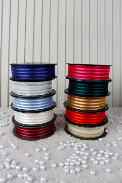 Mortex Emerald Green Hilton Striped Chiffon Ribbon 2.5 cm 20 Meters - Boda, Wedding, Engagement, Dowry, Gift, Decoration, Party