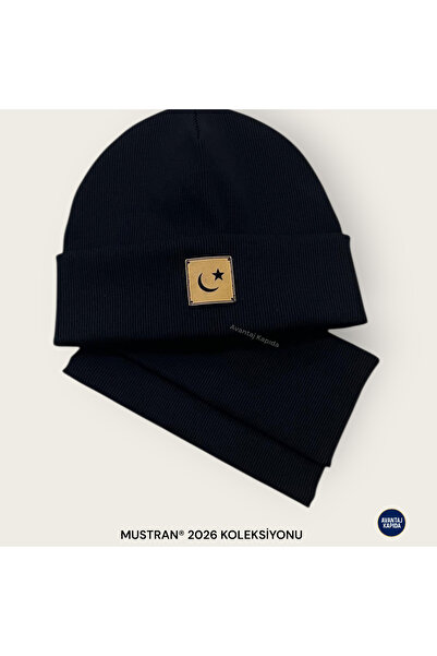 Mustran 4-12 Years Old Children's 2-Piece Beret Neck Collar Set 95% Cotton Handmade |   Double Layer 4 Layer Ear Gift