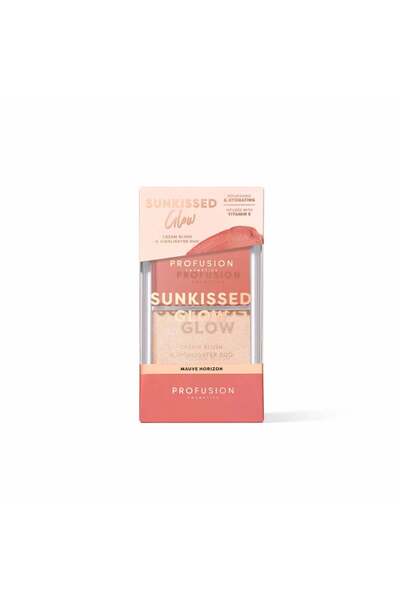 PROFUSION COSMETICS Paletă duo Sunkissed Glow Cream Blush & Highlighter, Mauve Horizon,