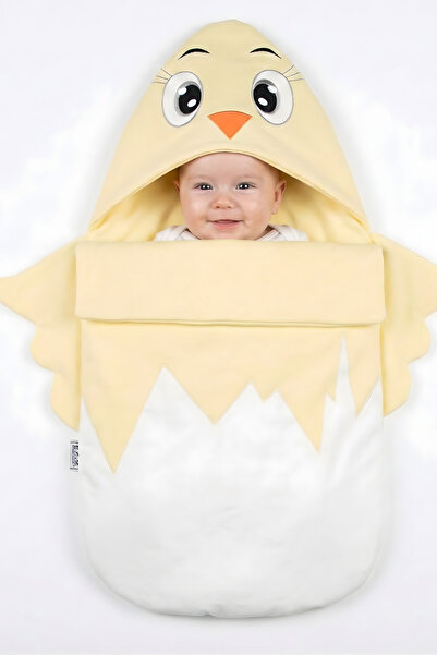 GÜLERBEBECİX Baby Swaddle with Chick Pattern