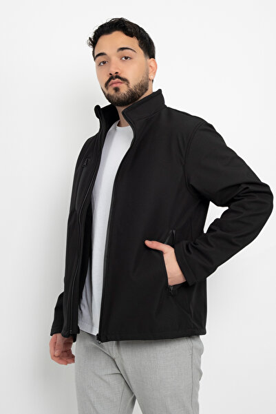 DAŞ ÜNİFORMA Softshell Inside Fleece Waterproof Standard Fit Jacket Windproof Full Zip Winter Unisex Coat