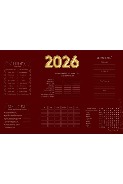 The Istanbul Event مجموعة من قطعتين من ألعاب الطاولة الأمريكية ذات الطابع العاملي - لعبة طاولة رأس السنة - سنة جديدة سعيدة