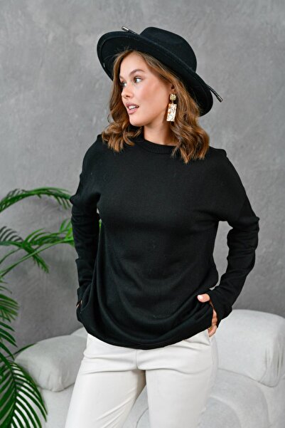 Noi Belis Basic Oversized Crew Neck Knitwear Sweater Aw25Kz0113