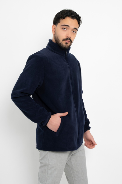 DAŞ ÜNİFORMA Unisex Anti-Pilling Non-Pilling Standard Fit Full Zipper Cold-Proof Fleece Cardigan