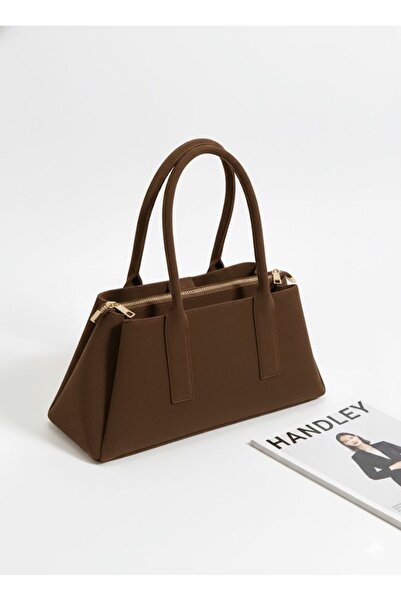 Handley حقيبة كتف نسائية من جلد الغزال