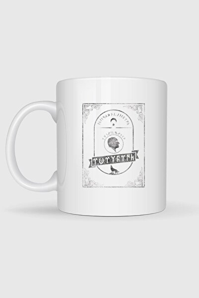 Bahriyeli Collection Göktürkçe Atatürk Yazısı Printed Kupa Bardak