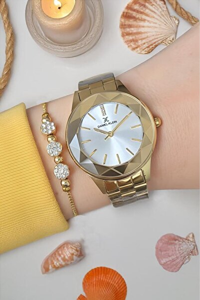 Daniel Klein Altın Sarısı Kadın Kol Saati - Orijinal - Kesme Cam - Çelik Kord...