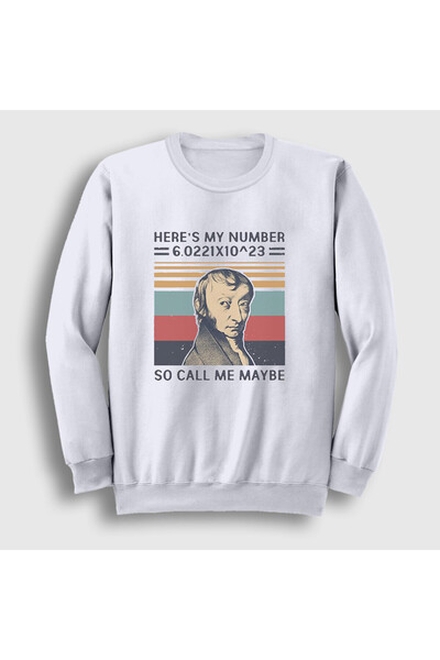 Presmono Unisex White Physics Chemistry Science Amedeo Avogadro Sweatshirt 581779Tt