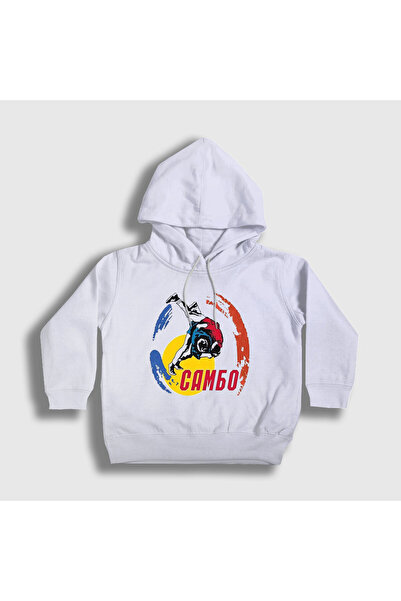 Presmono Unisex Παιδικό Λευκό Φούτερ Ufc Mma Fighter Sambo με κουκούλα 584408tt