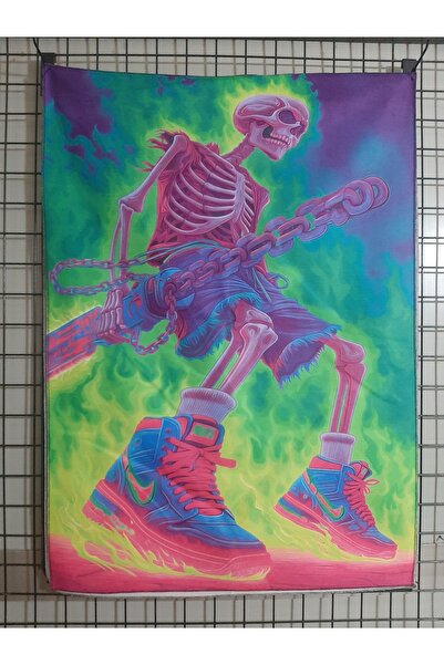 OWLBAG COMPANY OWL BAG Covor de perete cu design cu schelet strălucitor neon