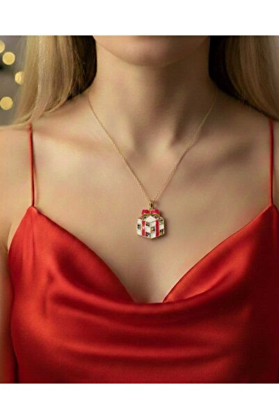 Grace Time ALTIN KAPLAMA ZİKRON TAŞLI HEDİYE PAKETİ YIL BAŞI TEMALI CHARM KOLYE