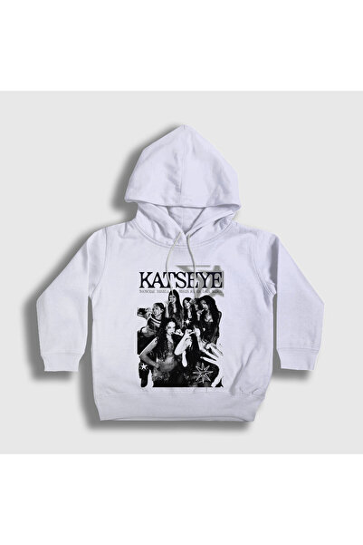 Presmono Unisex Παιδική Λευκή Αφίσα K Pop Katseye με κουκούλα Φούτερ 583628tt