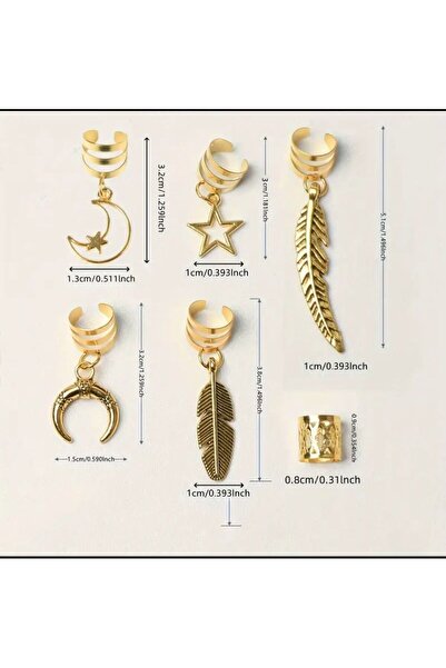 EMKSHOP 26 κομμάτια δαχτυλιδιών με χάντρες για χτένισμα με θέμα το φύλλο της σελήνης