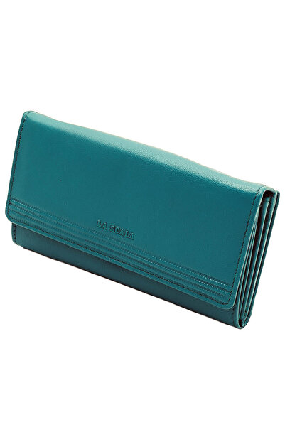 Micutz Women's wallet, made of genuine leather, 18x10x3 cm, La Scala Luxury Collection, Turquoise Color