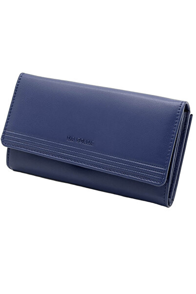 Micutz Women's wallet, made of genuine leather, 18x10x3 cm, La Scala Luxury Collection, Royal Blue Color