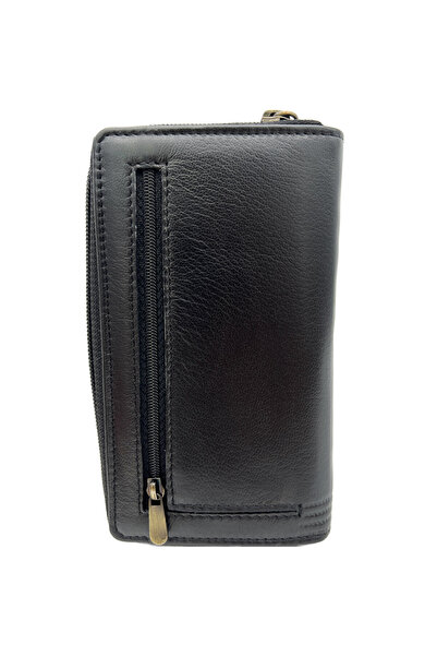 Micutz Portofel Femei Cu multe Compartimente, 9,5 x 16 x 3 cm, Colectia LA SCALA, Culoare Negru by Micutz