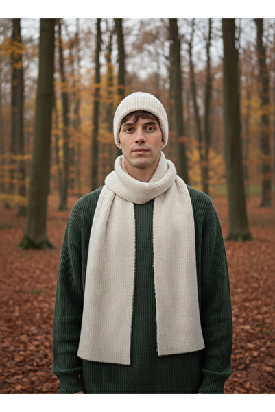 derikem Men's Wool Winter Thessaloniki Knitted Beanie Scarf Two-Piece Set