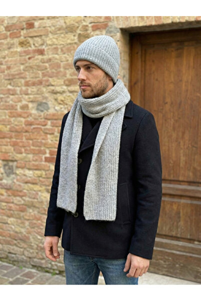 derikem Men's Wool Winter Thessaloniki Knitted Beanie Scarf Two-Piece Set