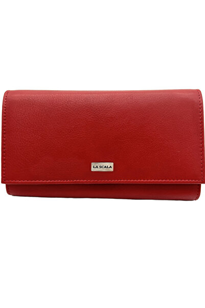 Micutz Women's Wallets Genuine Leather, Elegant, 10x18.5 x 3 cm, La Scala Collection, Red