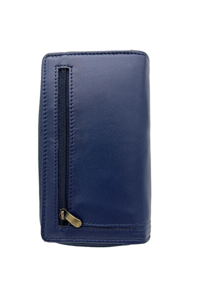 Micutz Portofel Femei Cu multe Compartimente, 9,5 x 16 x 3 cm, BRAND LA SCALA, Culoare Albastru