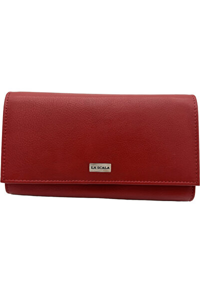 Micutz Women's Wallets Genuine Leather, Elegant, 10x18.5 x 3 cm, La Scala Collection, Red