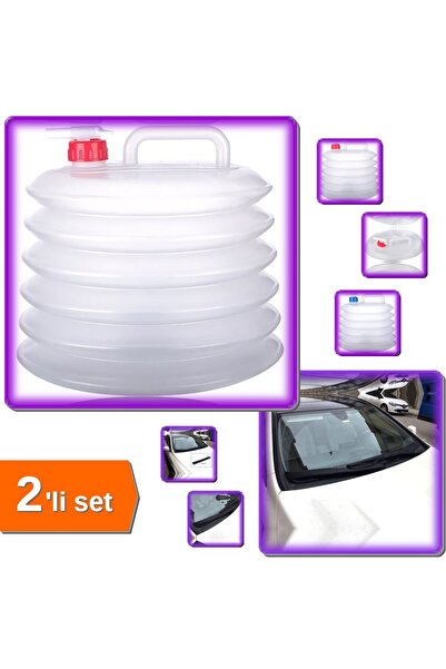 HerEveOyuncak Musluklu Katlanır Kamp Su Bidonu 10 LT + 2 Adet Karlı Hava Araba Silecek Koruma Kılıfı - 2li Set J4W