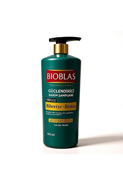 Bioblas 900 ML BİBERİYE & BİOTİN & Herbal B19 Dökülme Karşıtı Güçlendirici Bakım Şampuanı