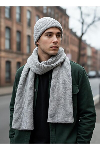 derikem Men's Wool Winter Thessaloniki Knitted Beanie Scarf Two-Piece Set