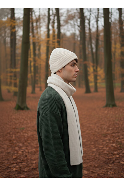 derikem Men's Wool Winter Thessaloniki Knitted Beanie Scarf Two-Piece Set