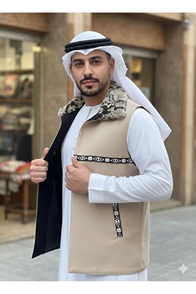 LUXURY Luxurious traditional vest with a modern twist on the Gulf dress – elegance and warmth in one piece
