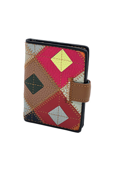 Micutz Women's Genuine Leather Card Holder: Multicolored Women's Card Holder with 20 Slots, 10x7.5 cm