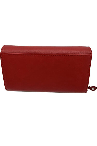 Micutz Women's Wallets Genuine Leather, Elegant, 10x18.5 x 3 cm, La Scala Collection, Red