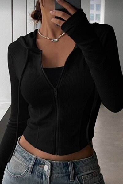 EDVESS Zipped Hooded Bluz