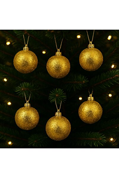 TİFOYS ✨   زينة شجرة عيد الميلاد – مجموعة كرات لامعة وبراقة مكونة من 6 قطع