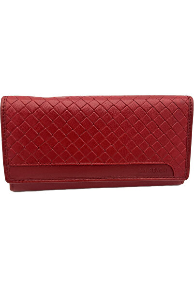 Micutz Women's Leather Wallet, 10x19x3 cm, RFID Protection, Red Color