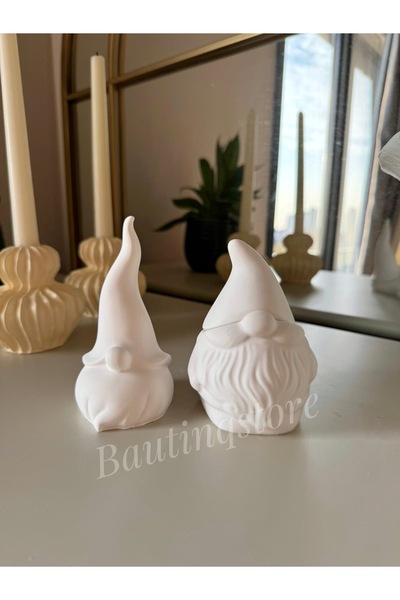 Bautinq Store 2 li dekoratif el yapımı beton yeni yıl objeleri noel baba obje...